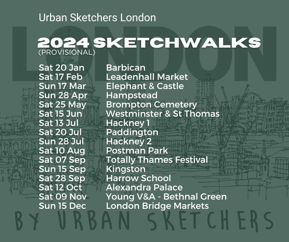 Summarised provisional sketchwalk schedule